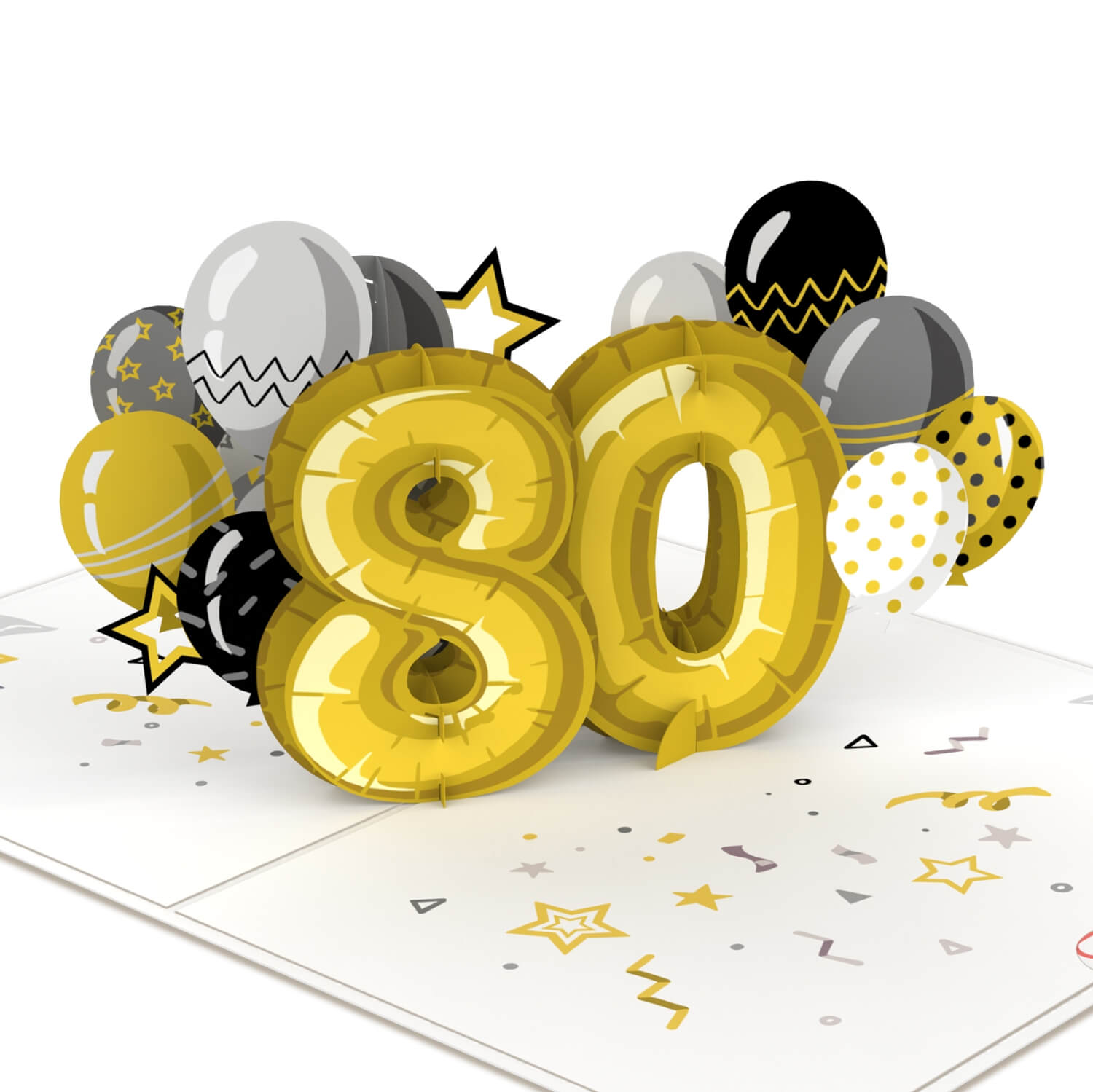 Biglietto pop-up per l'ottantesimo compleanno