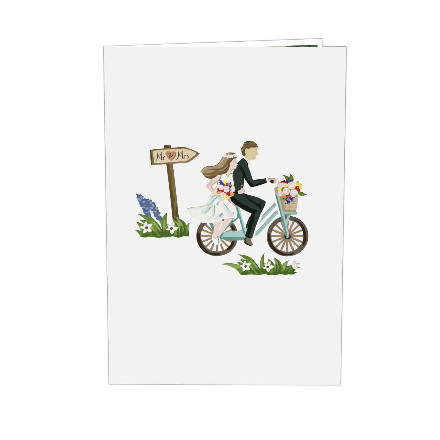 Sposi sulla Biglietto pop-up della bicicletta