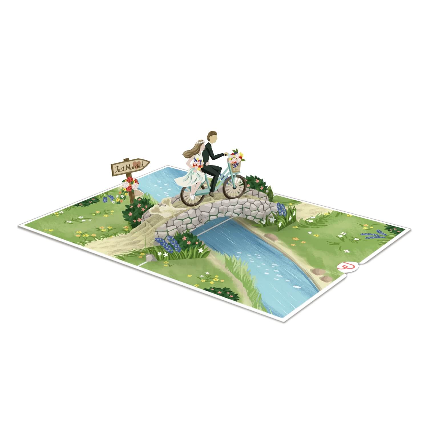 Sposi sulla Biglietto pop-up della bicicletta