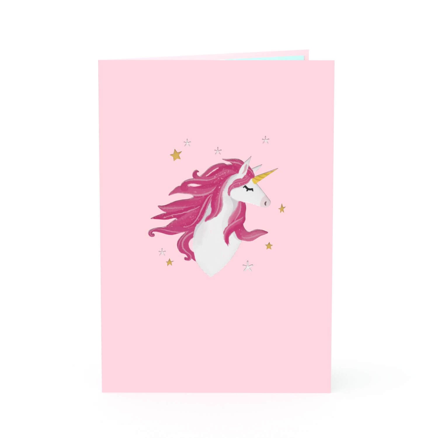 Unicorno con Biglietto pop-up arcobaleno