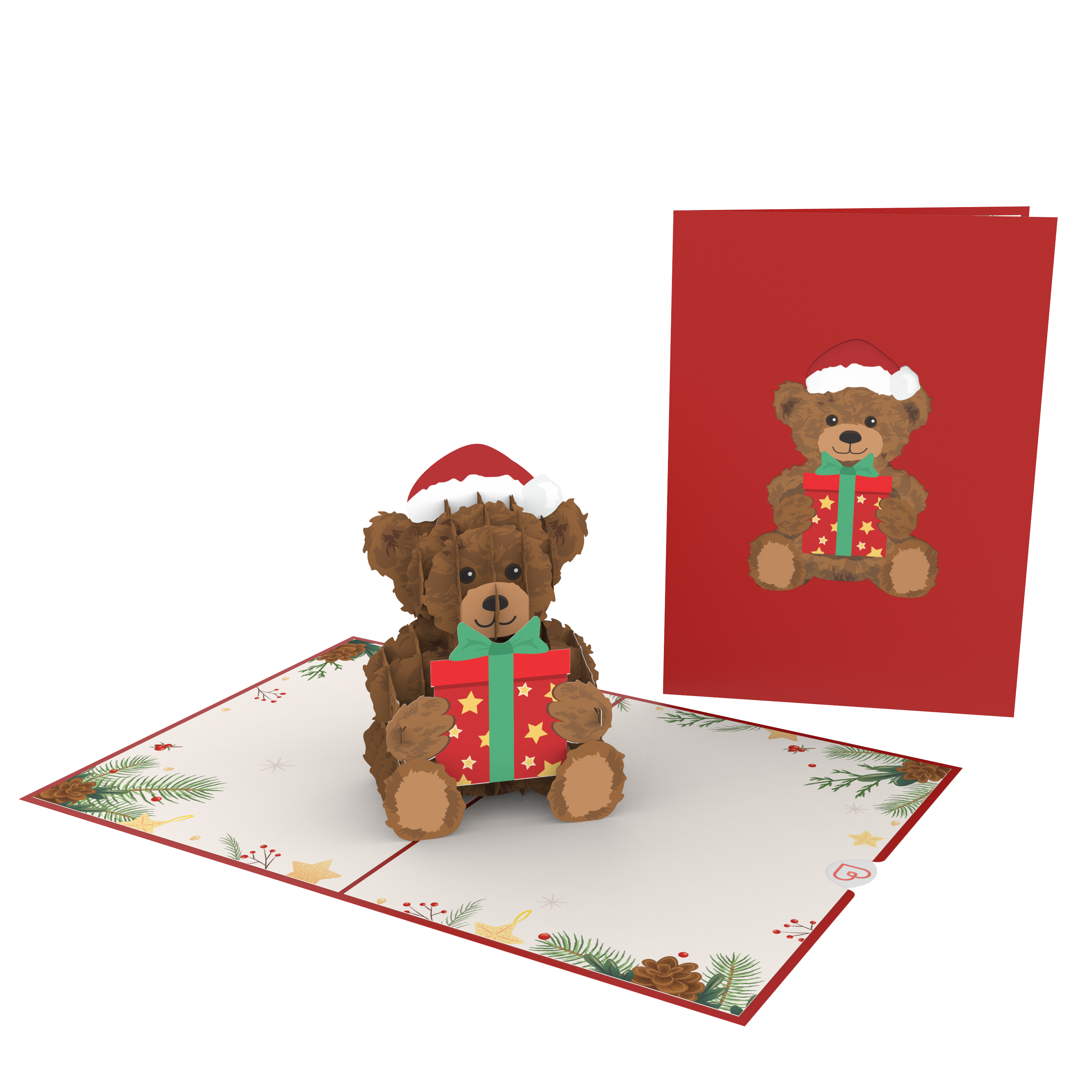 Biglietto Biglietto pop-up orsacchiotto di Natale