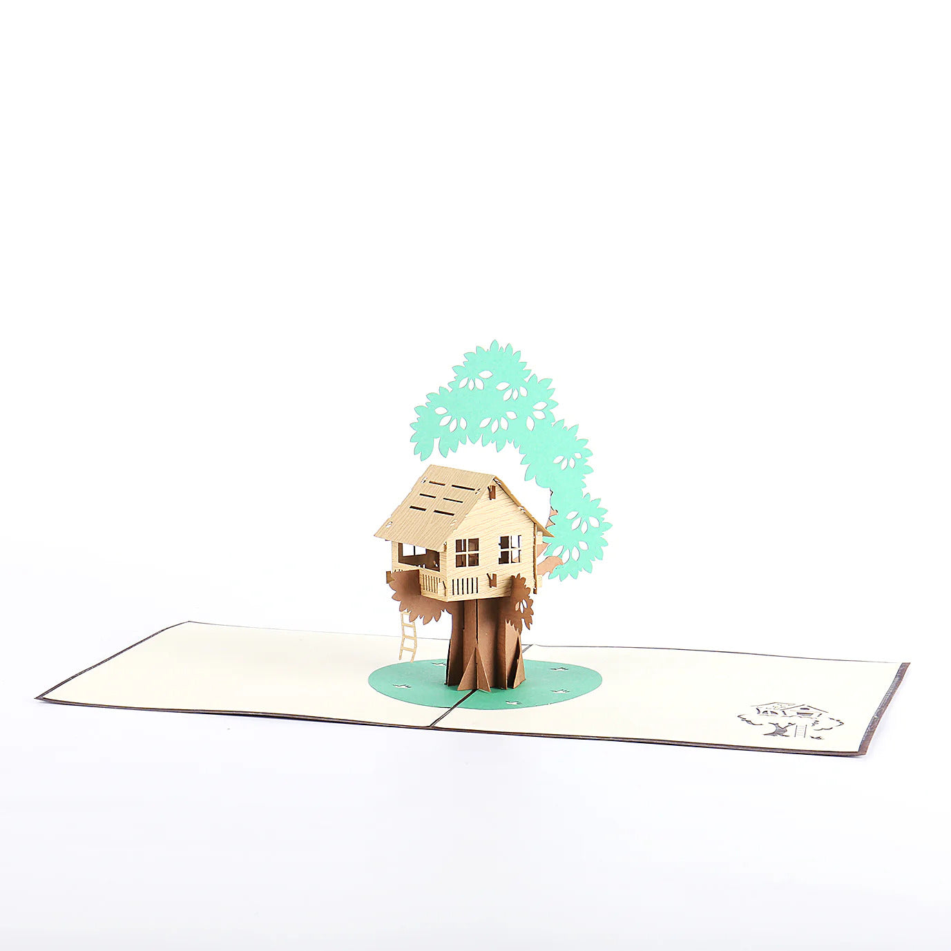 Biglietto pop-up con la casa sull'albero