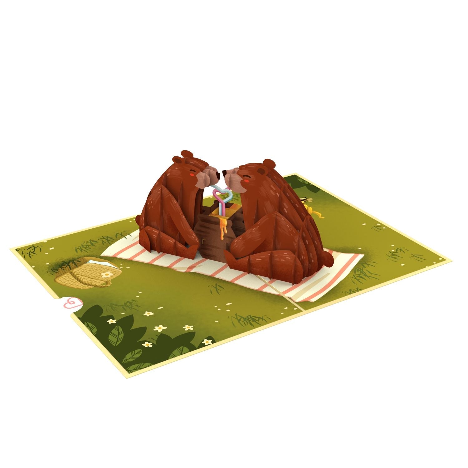 Biglietto Biglietto pop-up picnic con l'orso