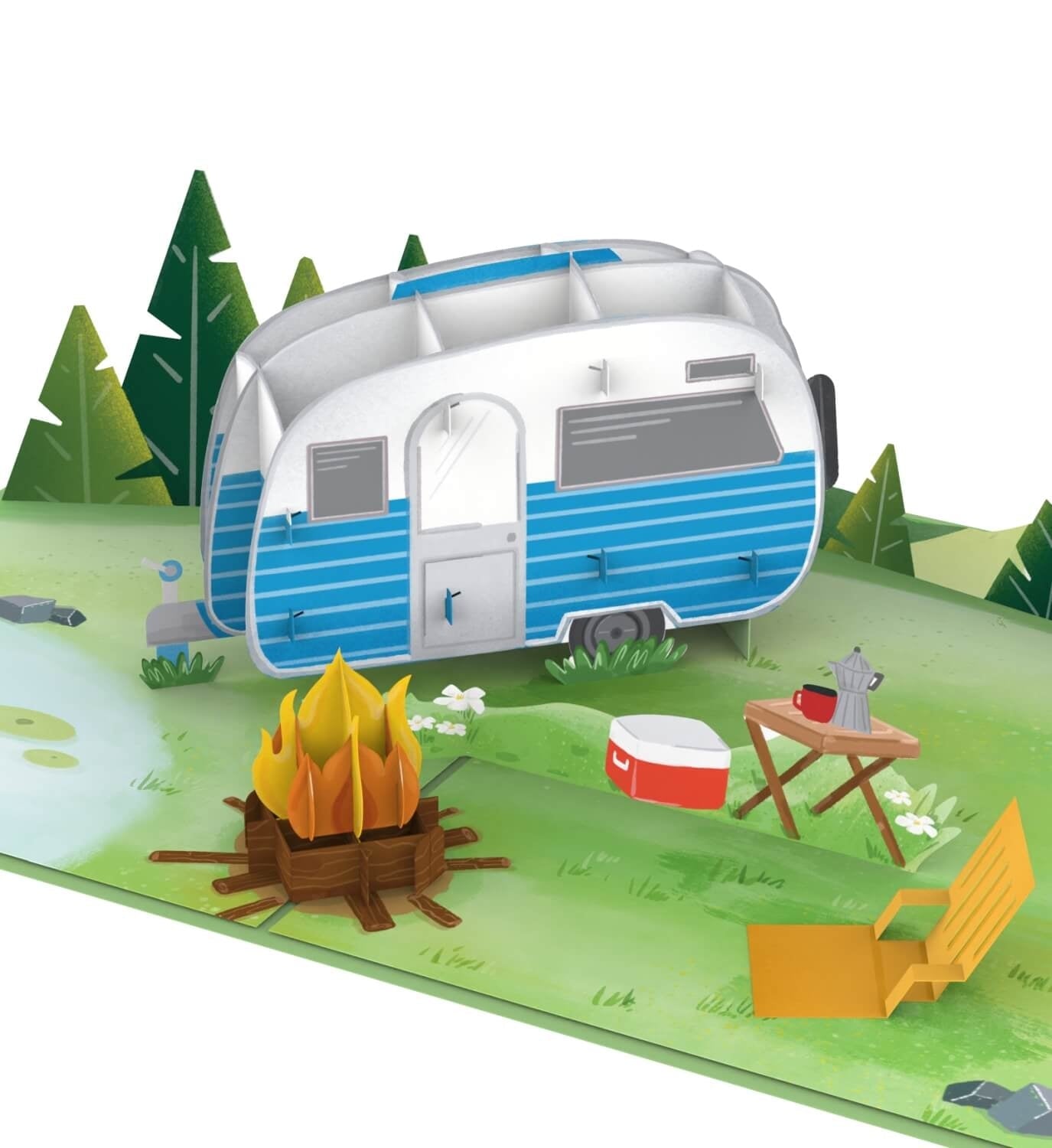 Biglietto pop-up da campeggio