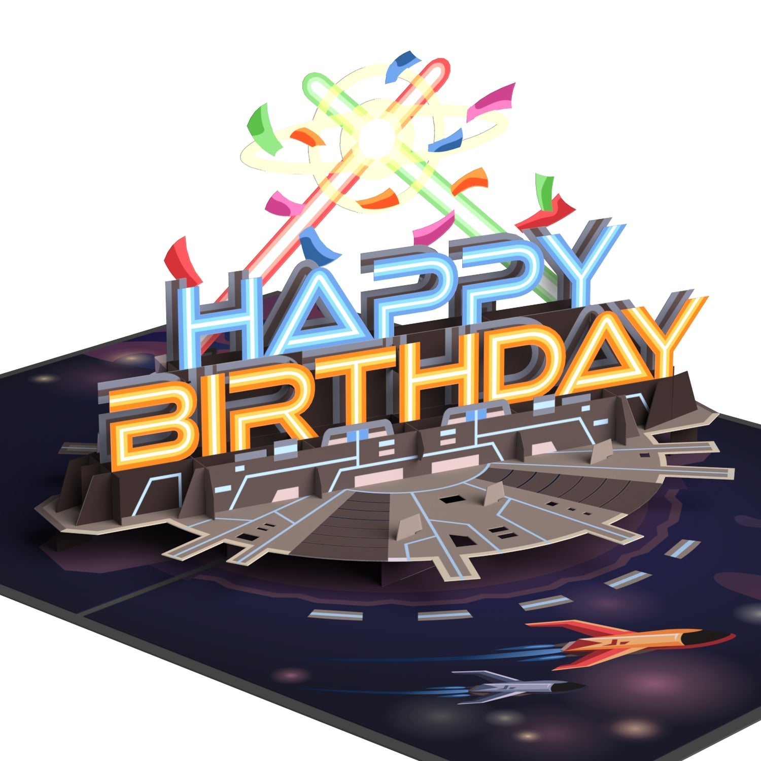 Papercrush Biglietto Pop-up 3D Compleanno - Scatola Con Palloncini - Fatto A Mano - Con Foglietto