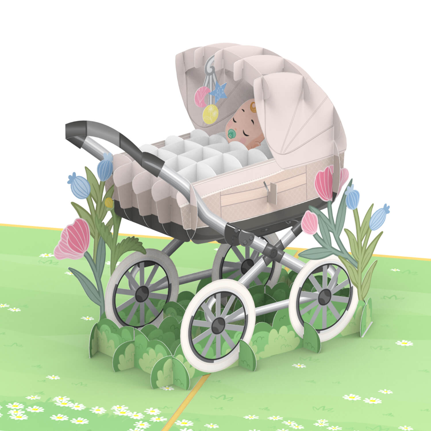 Passeggino con Biglietto pop-up per bambini