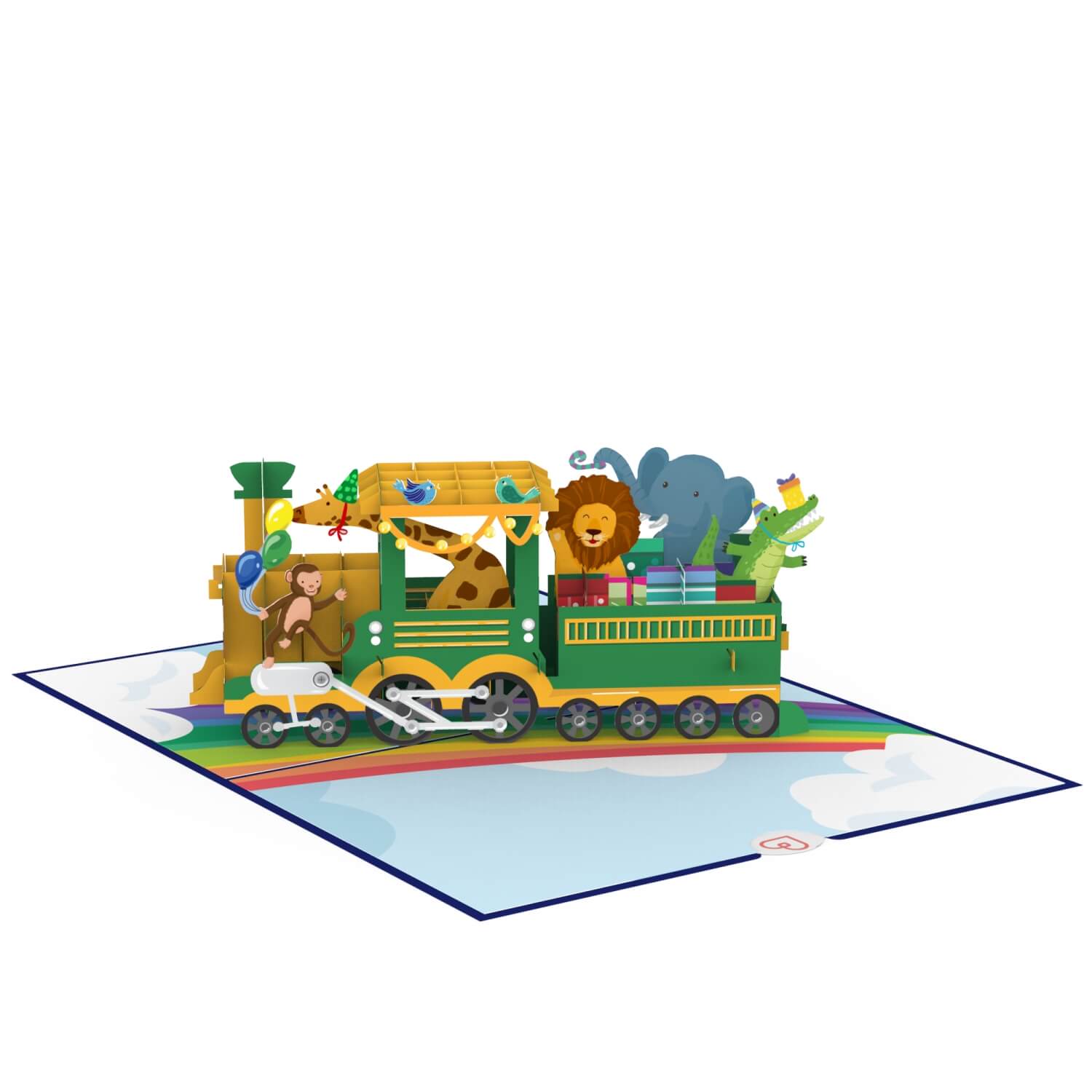 Biglietto pop-up per il treno di compleanno