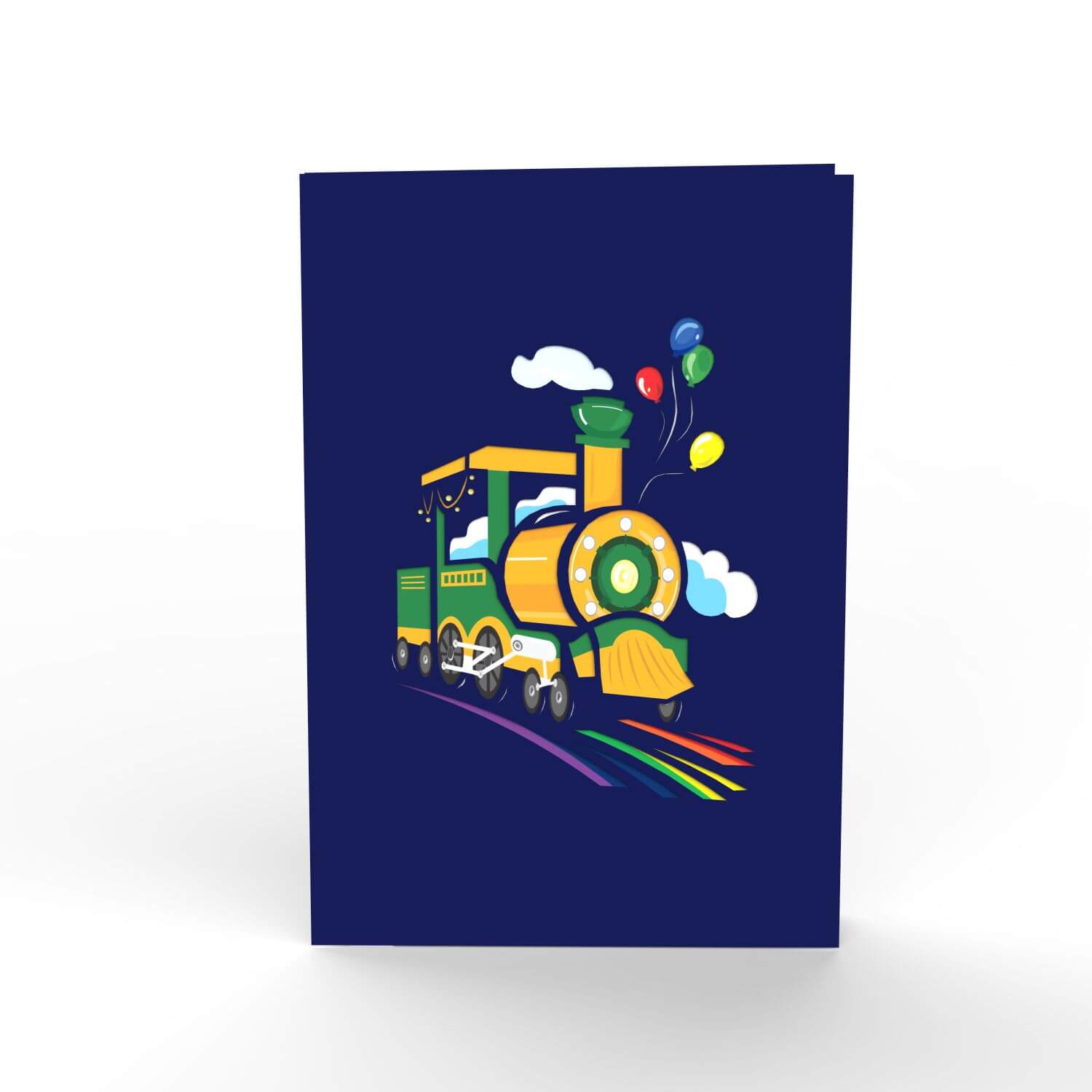 Biglietto pop-up per il treno di compleanno