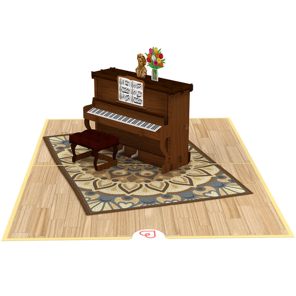 Biglietto pop-up pianoforte