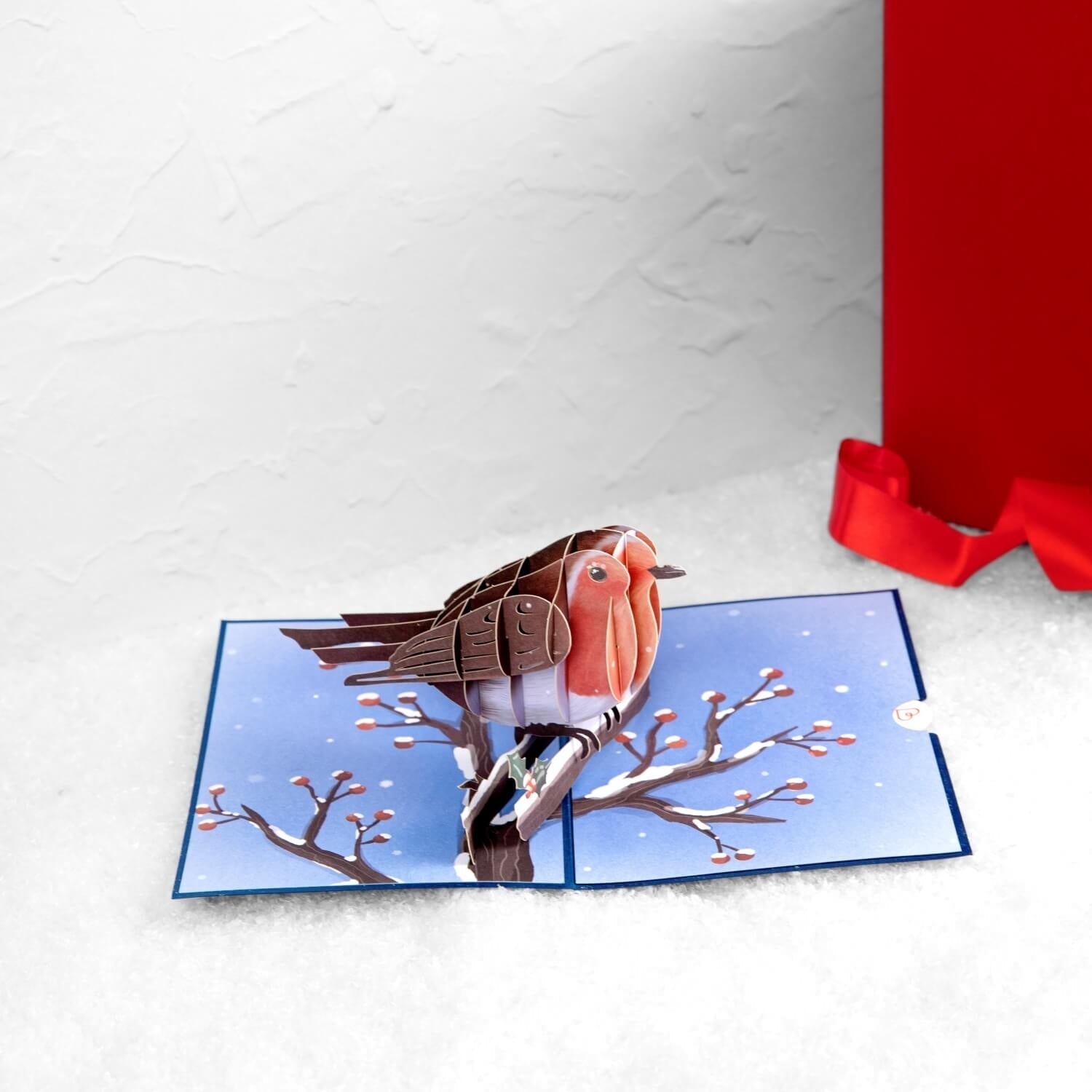 Biglietto Biglietto pop-up Pettirossi in inverno