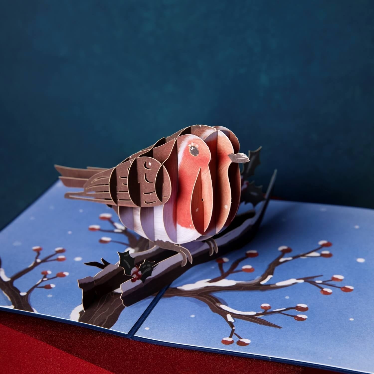 Biglietto Biglietto pop-up Pettirossi in inverno