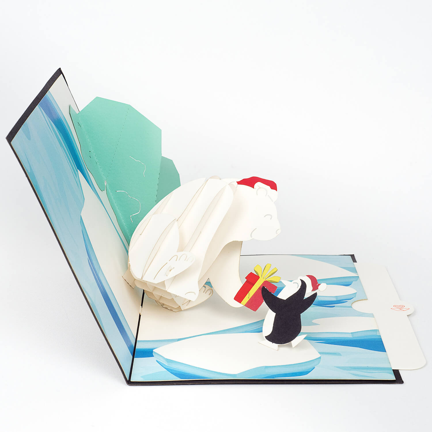 Biglietto pop-up con orso polare e pinguino