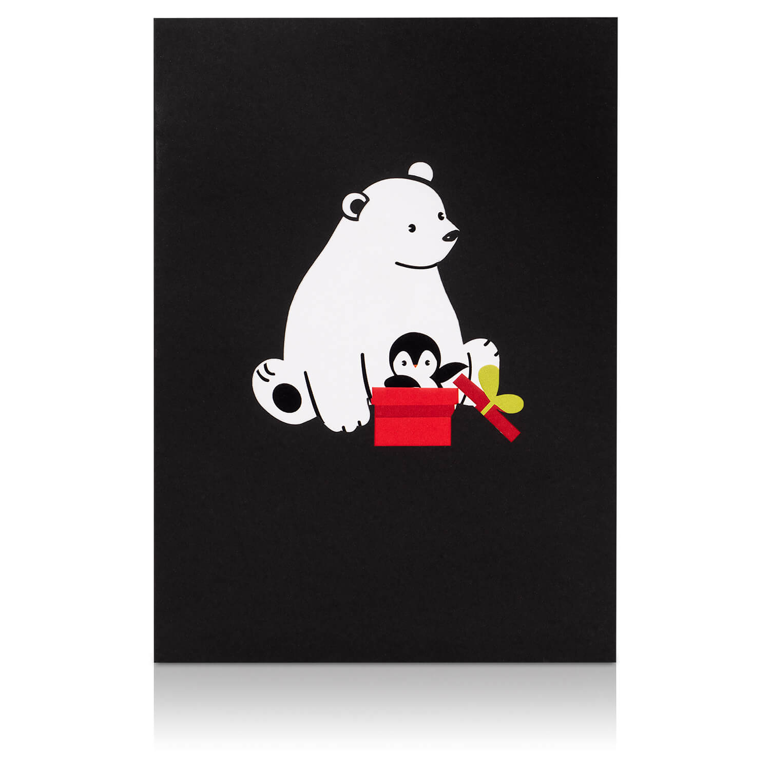 Biglietto pop-up con orso polare e pinguino