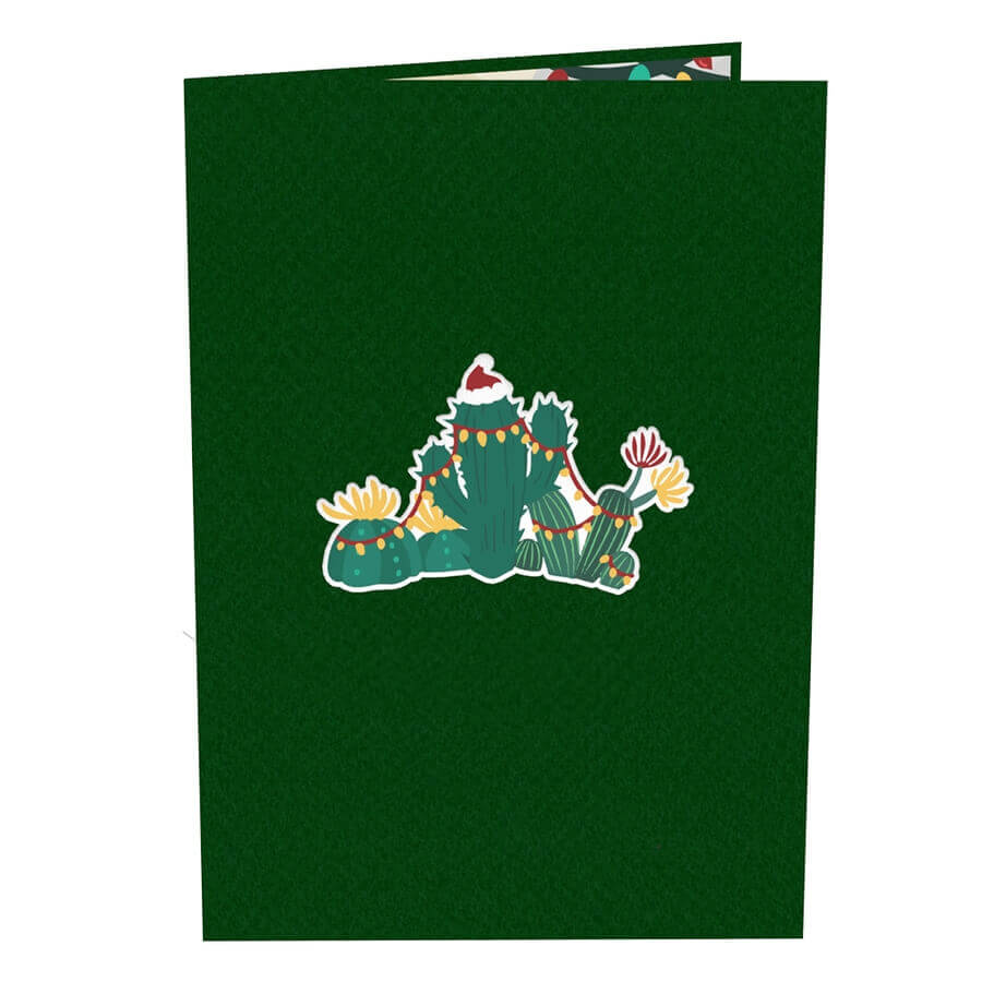 Biglietto pop-up cactus natalizio