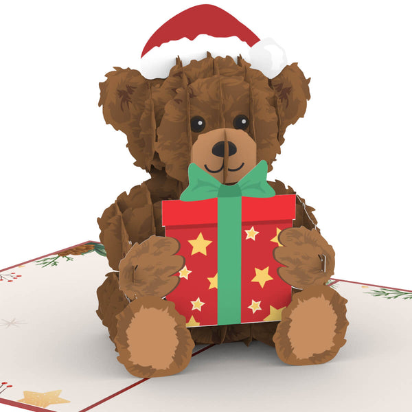 Biglietto Biglietto pop-up orsacchiotto di Natale