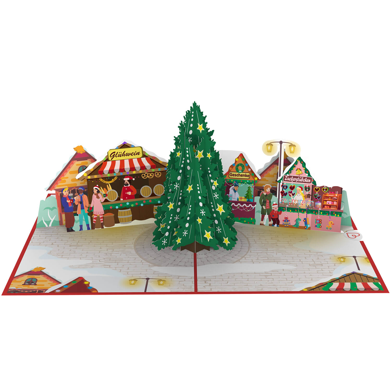 Biglietto pop-up per il mercatino di Natale