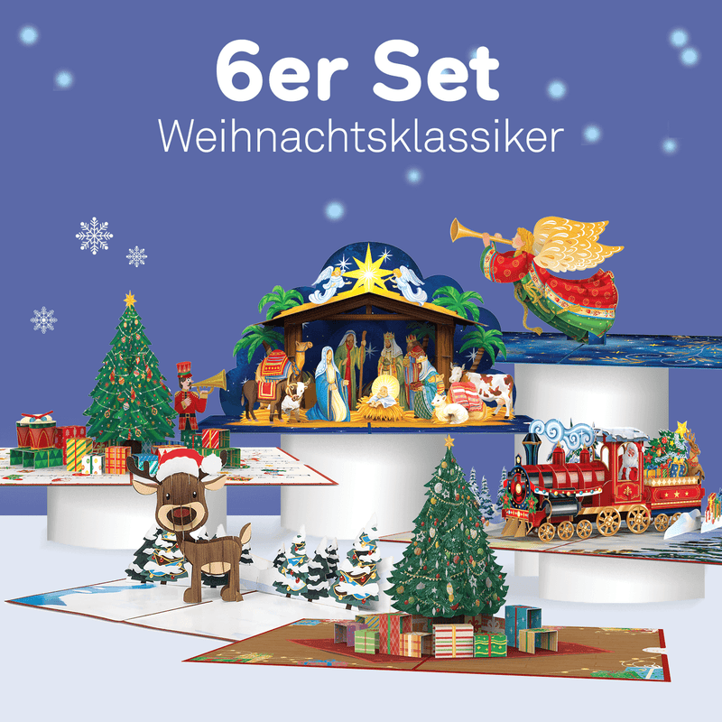 6er Set Pop-Up Karten "Weihnachtsklassiker"