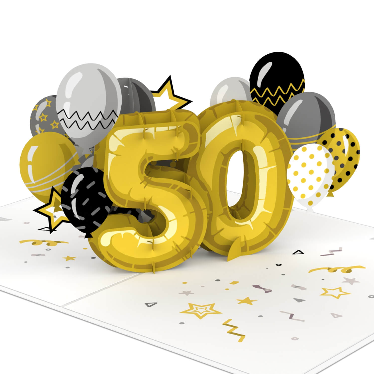 Biglietto pop-up per il cinquantesimo compleanno