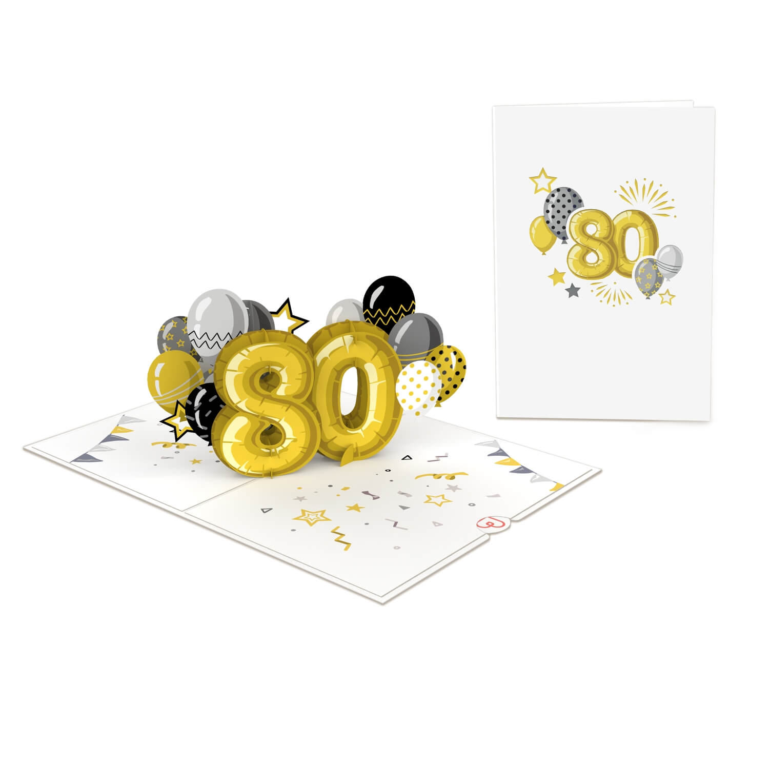 Biglietto pop-up per l'ottantesimo compleanno