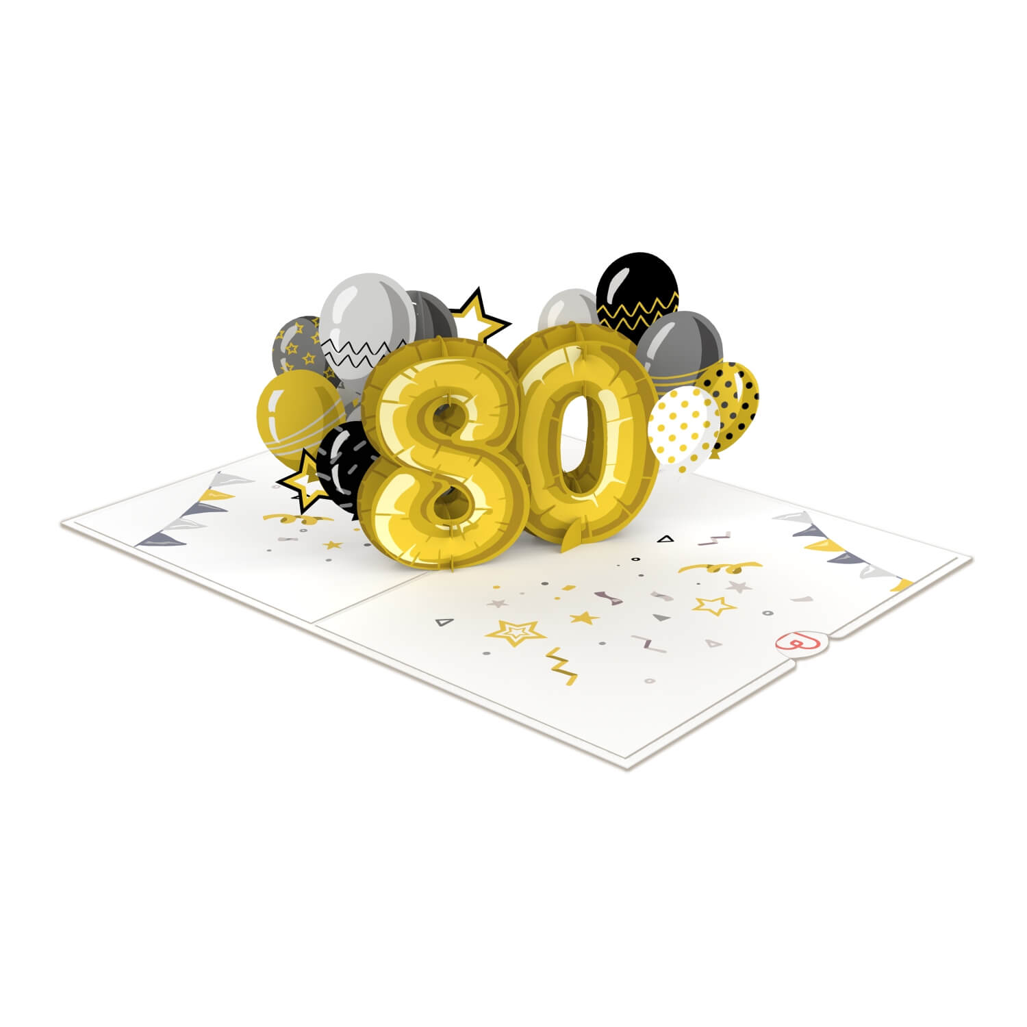 Biglietto pop-up per l'ottantesimo compleanno