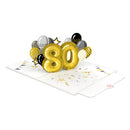 Biglietto pop-up per l'ottantesimo compleanno