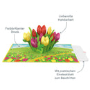 Bunte Tulpenwiese Pop-Up Karte