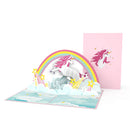 Unicorno con Biglietto pop-up arcobaleno