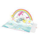 Unicorno con Biglietto pop-up arcobaleno