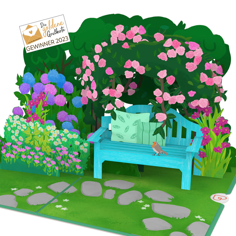 Biglietto pop-up Giardino con fiori