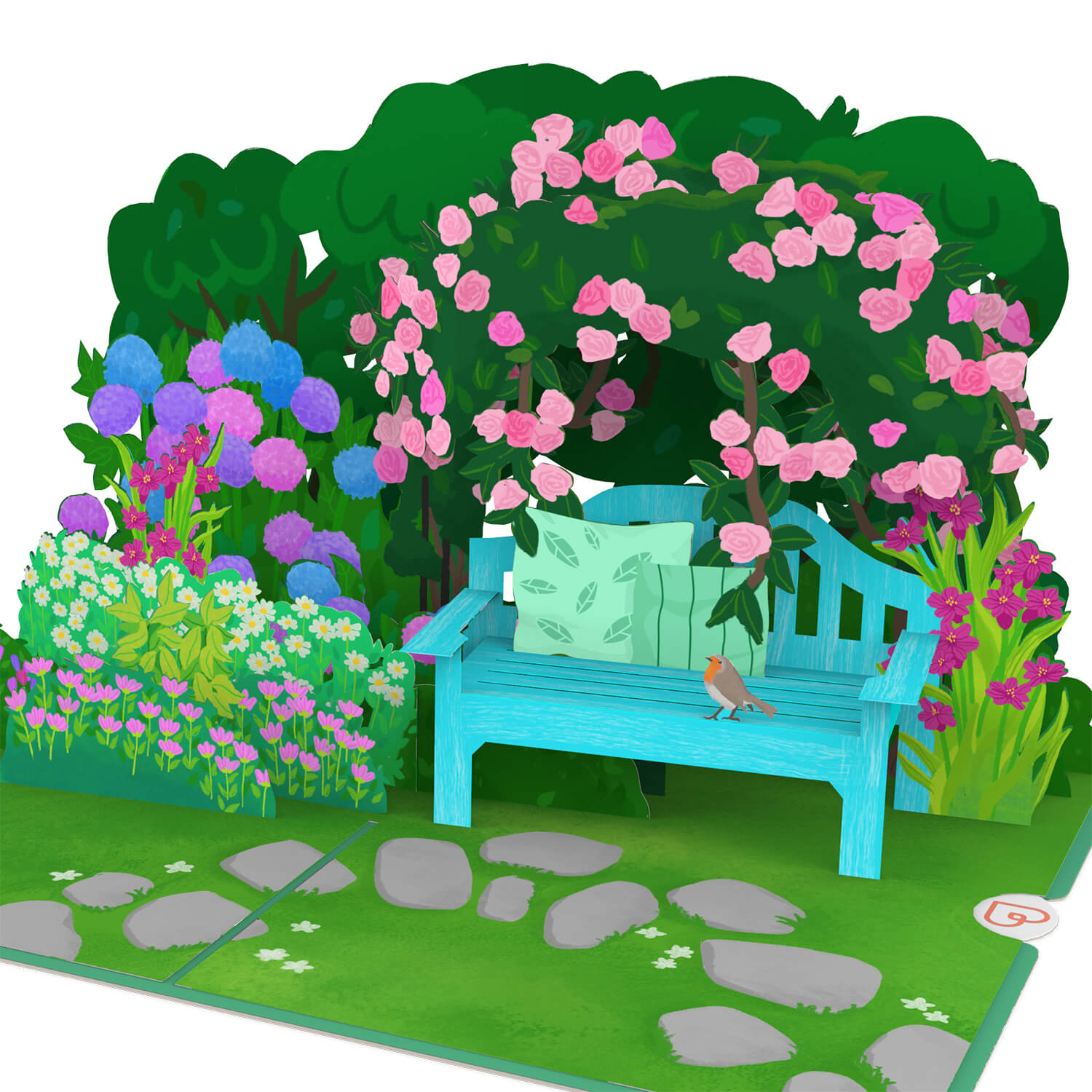 Biglietto pop-up Giardino con fiori
