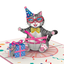Biglietto pop-up per il compleanno di un gatto