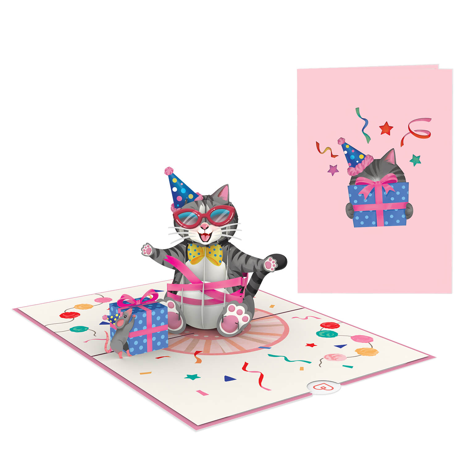 Biglietto pop-up per il compleanno di un gatto
