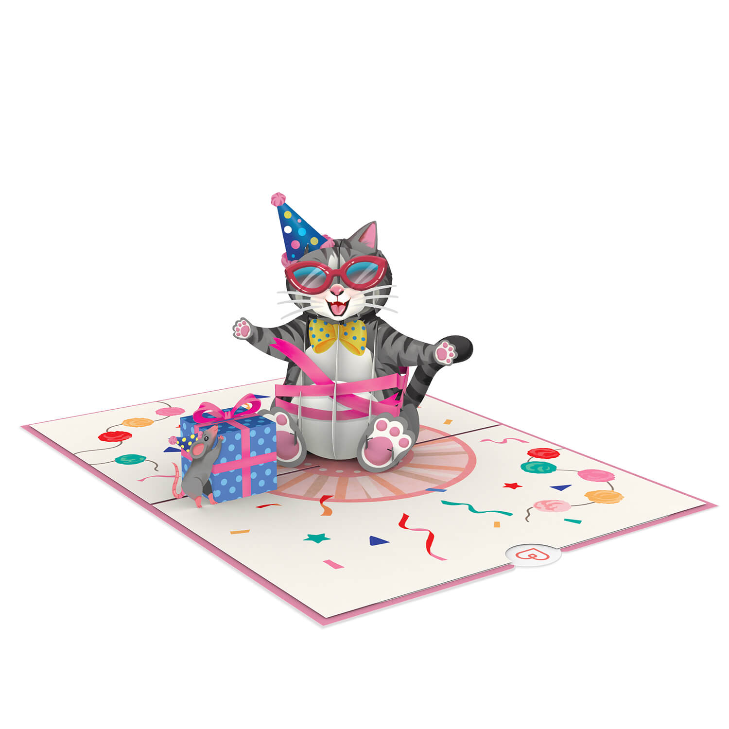 Biglietto pop-up per il compleanno di un gatto