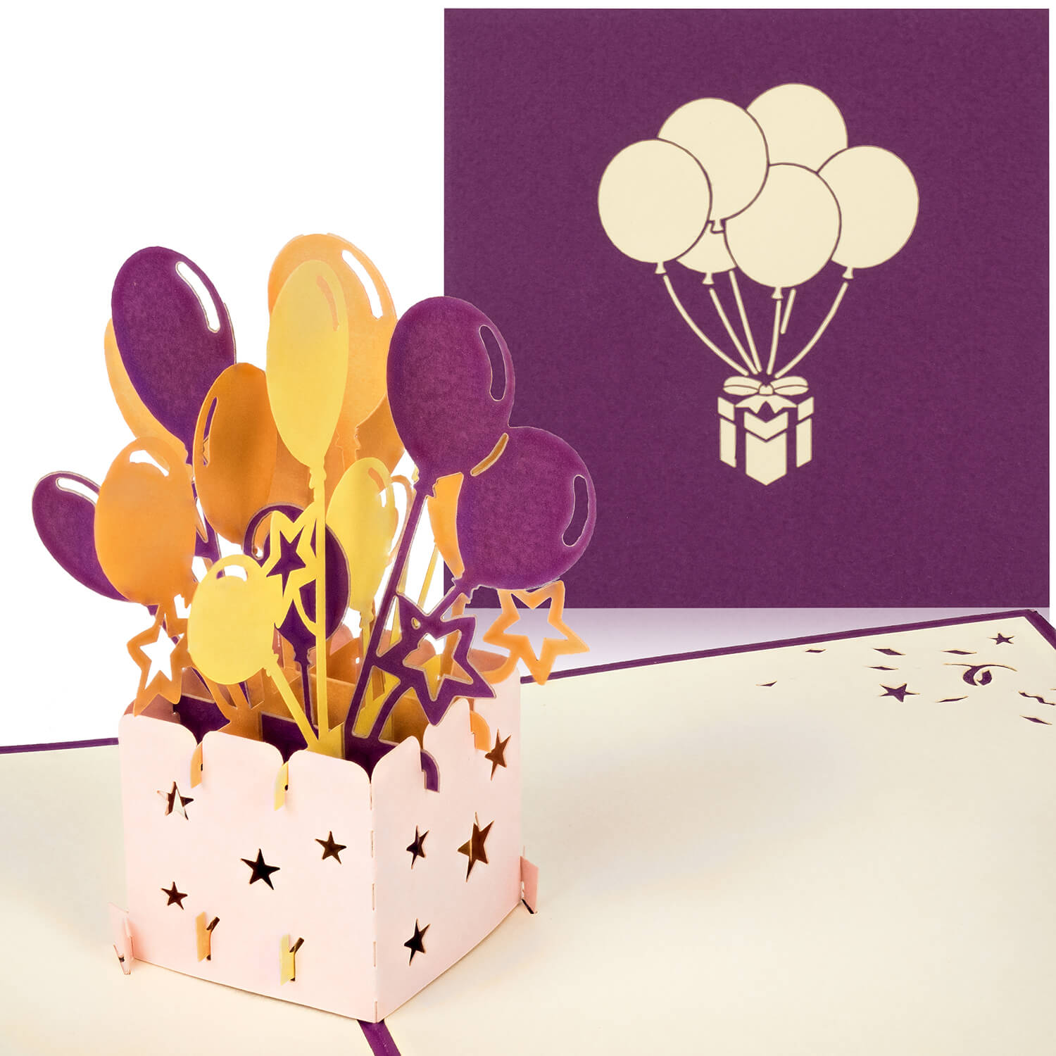 Biglietto pop-up confezione regalo (viola).