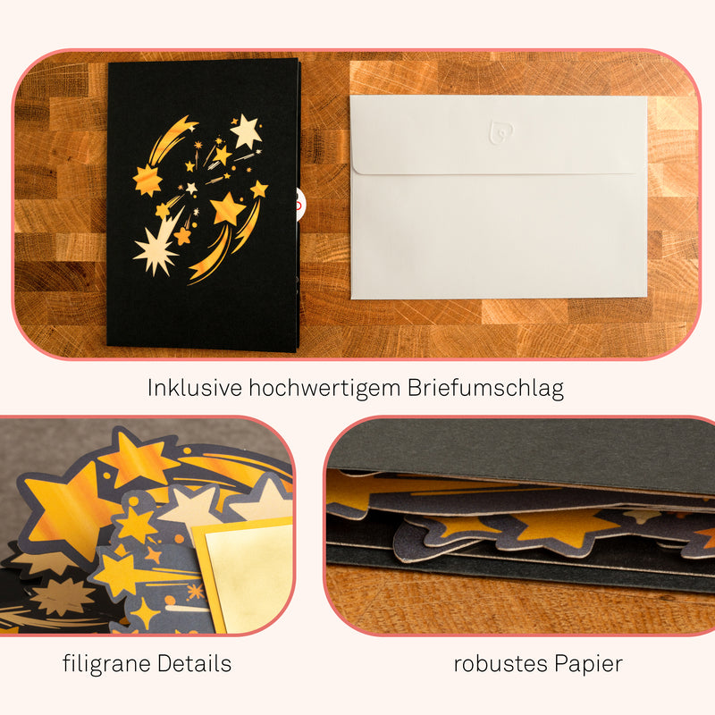 Goldenes Ticket Pop-Up Karte