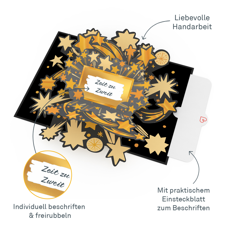 Goldenes Ticket Pop-Up Karte