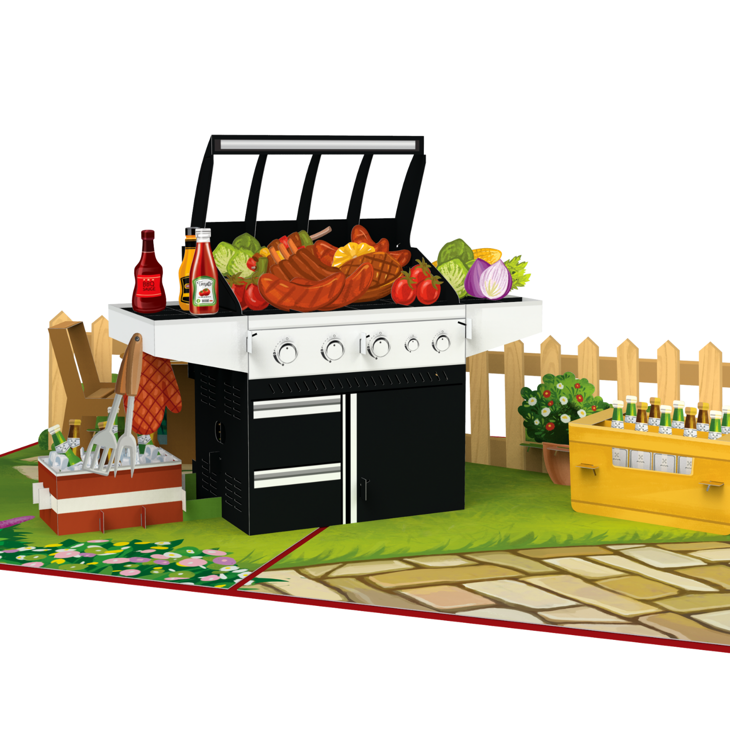 Scheda Biglietto pop-up per grill a gas