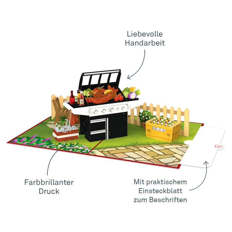 Scheda Biglietto pop-up per grill a gas