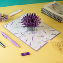 Biglietto pop-up color lavanda