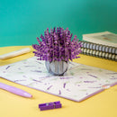 Biglietto pop-up color lavanda