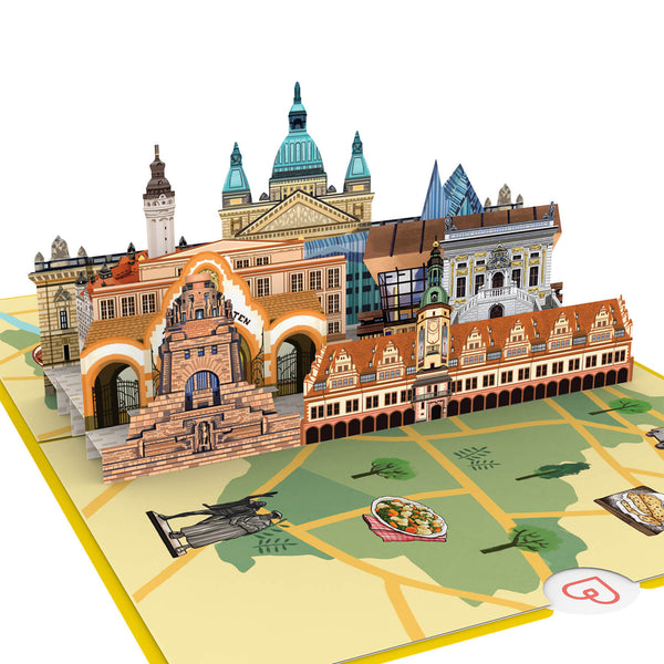 Leipzig Pop-Up Karte