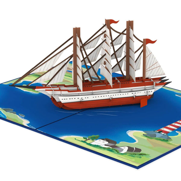 Segelschiff Pop-Up Karte