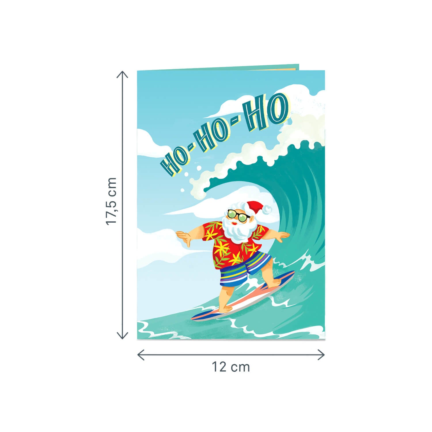 Biglietto pop-up Babbo Natale sulla spiaggia