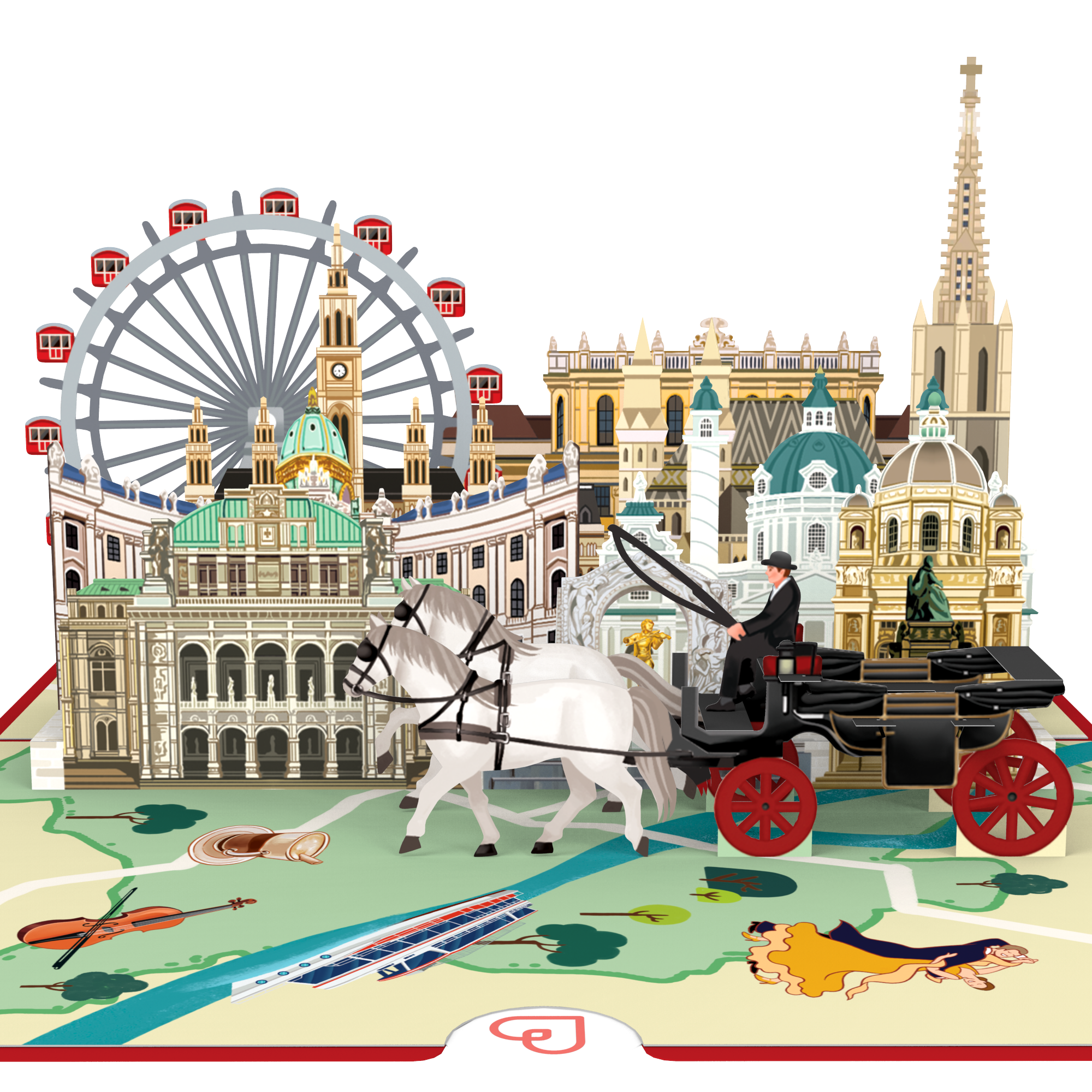 Wien Pop-Up Karte