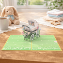 Passeggino con Biglietto pop-up per bambini