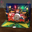 3er Set Pop-Up Weihnachtskarten mit Musik & Licht
