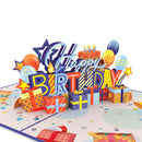 Biglietto pop-up Happy Birthday (Blau).