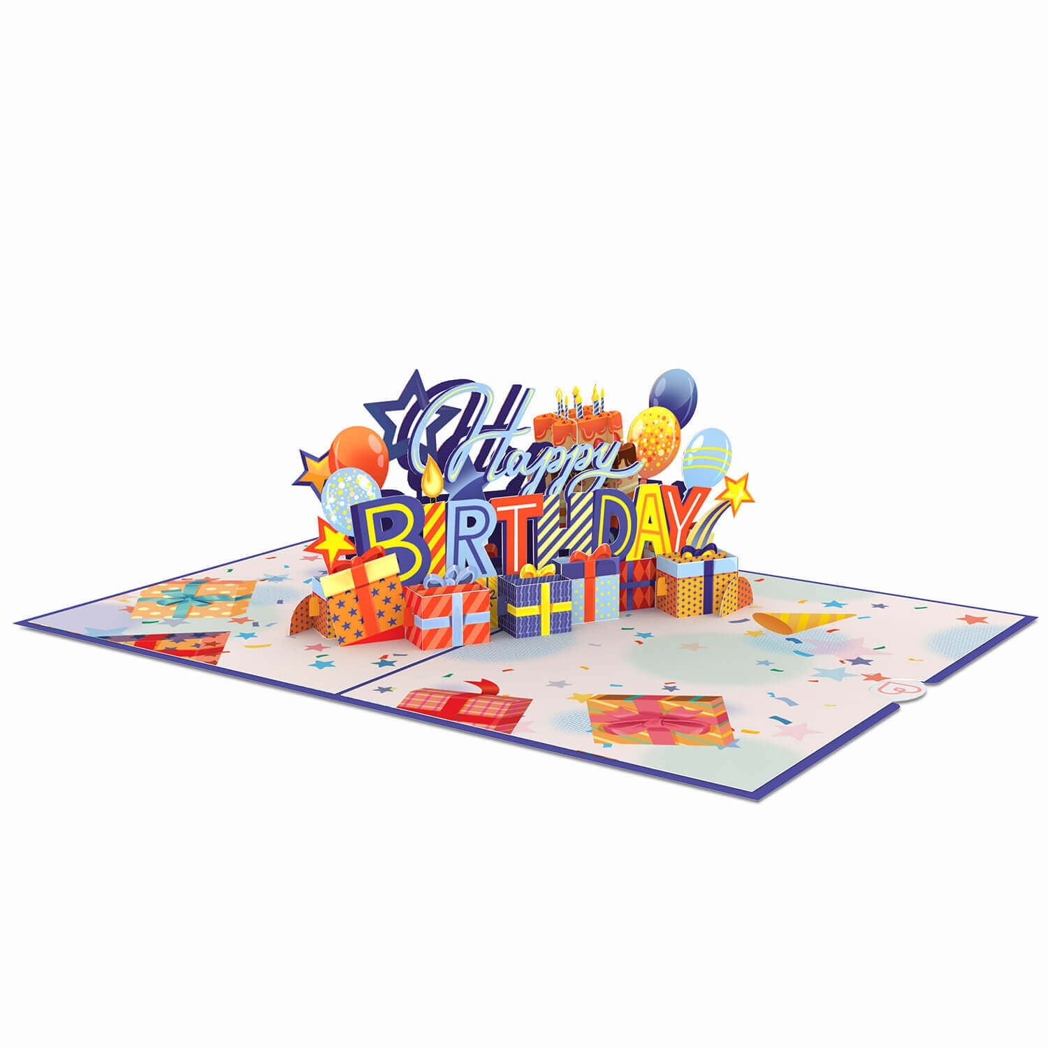 Biglietto pop-up Happy Birthday (Blau).