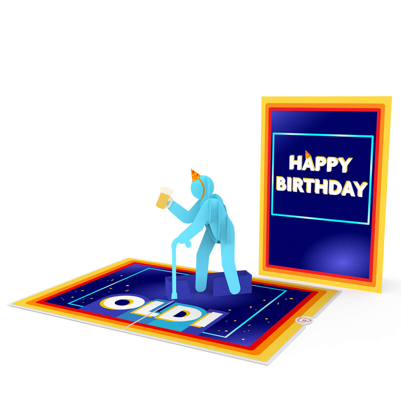 Biglietto pop-up Happy Birthday OLDI (Mann).