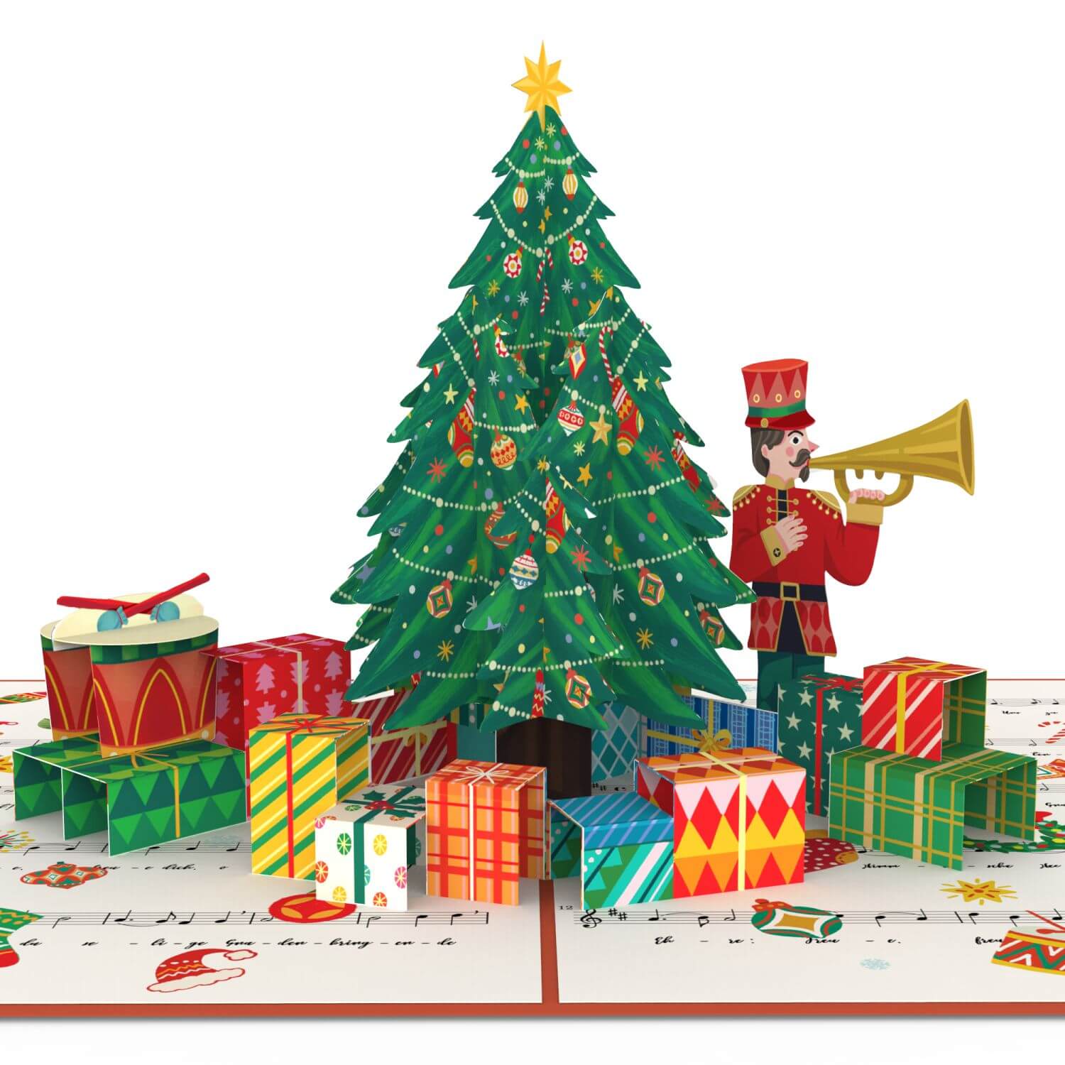 Albero di Natale O tu allegra Biglietto pop-up Albero di Natale O tu allegra Biglietto pop-up